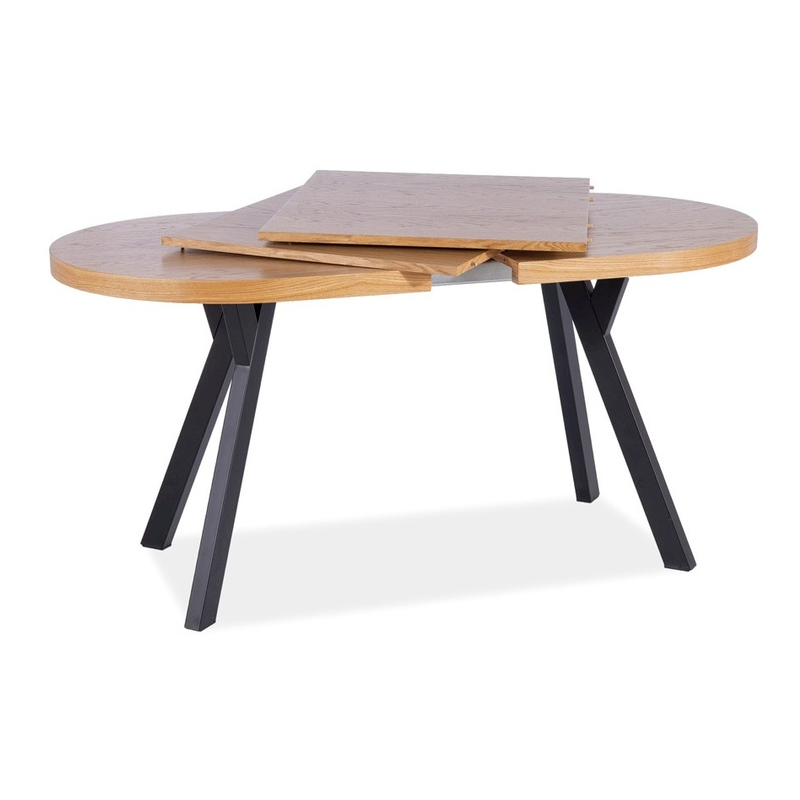 Rozkładany stół Domingo II okleina naturalna dąb/czarny