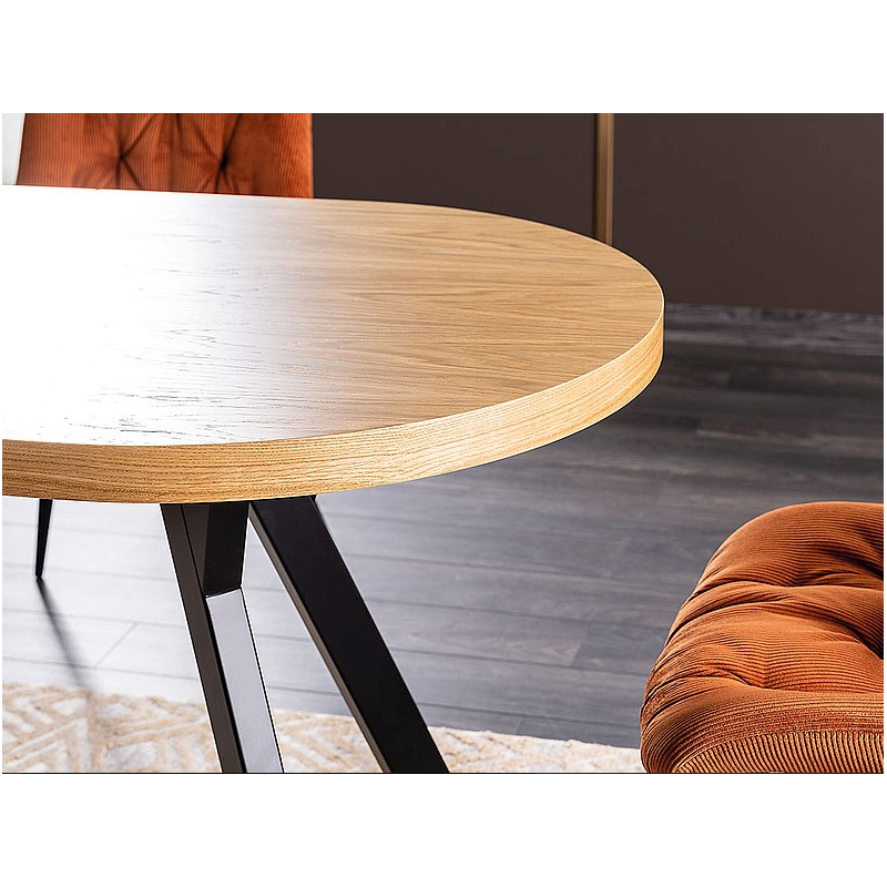 Rozkładany stół Domingo II okleina naturalna dąb/czarny