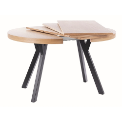 Rozkładany stół Domingo okleina naturalna dąb/czarny fi