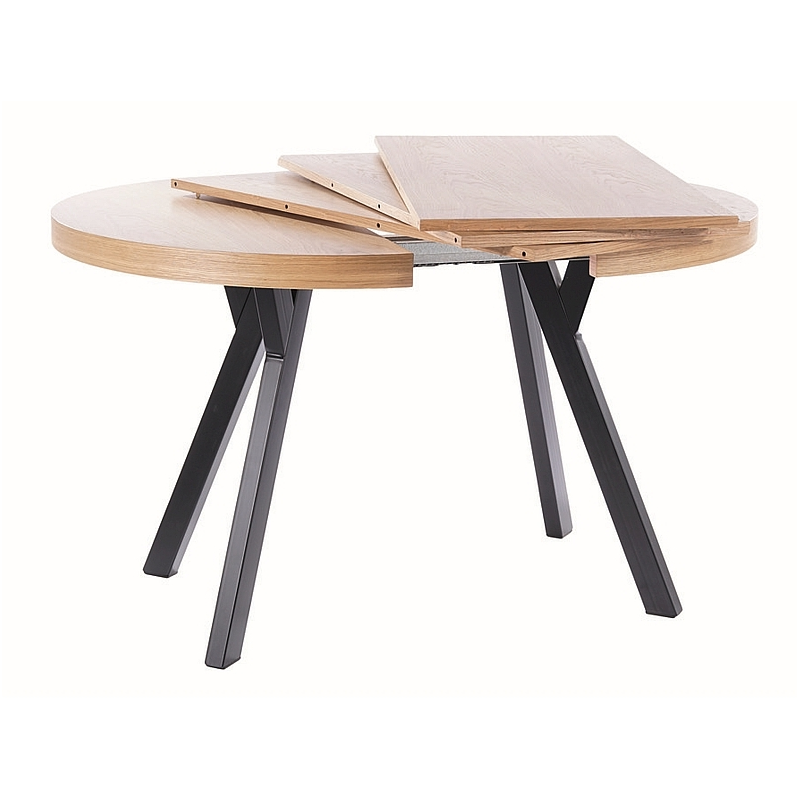 Rozkładany stół Domingo okleina naturalna dąb/czarny fi