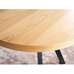 Rozkładany stół Domingo okleina naturalna dąb/czarny fi