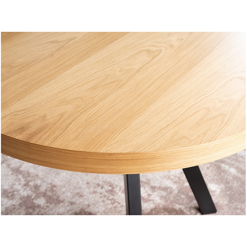 Rozkładany stół Domingo okleina naturalna dąb/czarny fi