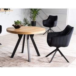 Rozkładany stół Domingo okleina naturalna dąb/czarny fi