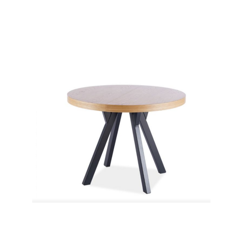 Rozkładany stół Domingo okleina naturalna dąb/czarny fi