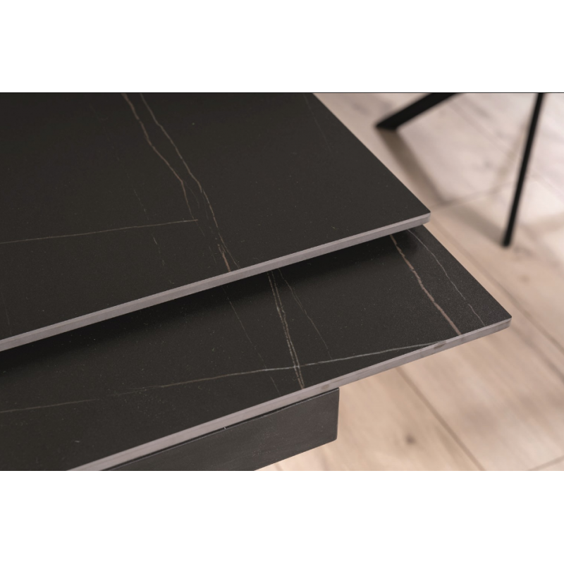 Nowoczesny stół Genesis czarny/czarny/jesion 180(240)x90