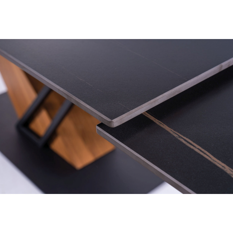 Nowoczesny stół Genesis czarny/czarny/jesion 180(240)x90