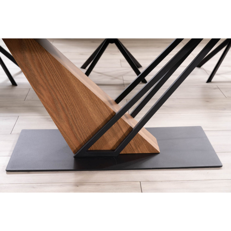 Nowoczesny stół Genesis czarny/czarny/jesion 180(240)x90