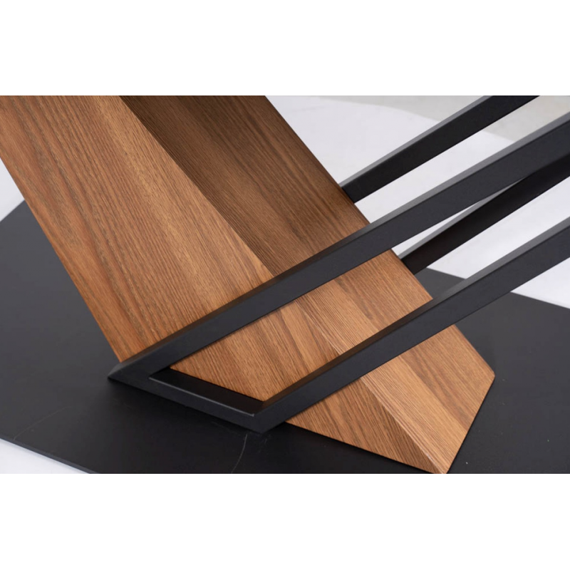 Nowoczesny stół Genesis czarny/czarny/jesion 180(240)x90