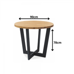 Kompaktowy stół Cono laminat dąb/czarny fi 90