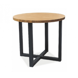 Kompaktowy stół Rolf laminat dąb/czarny fi 90