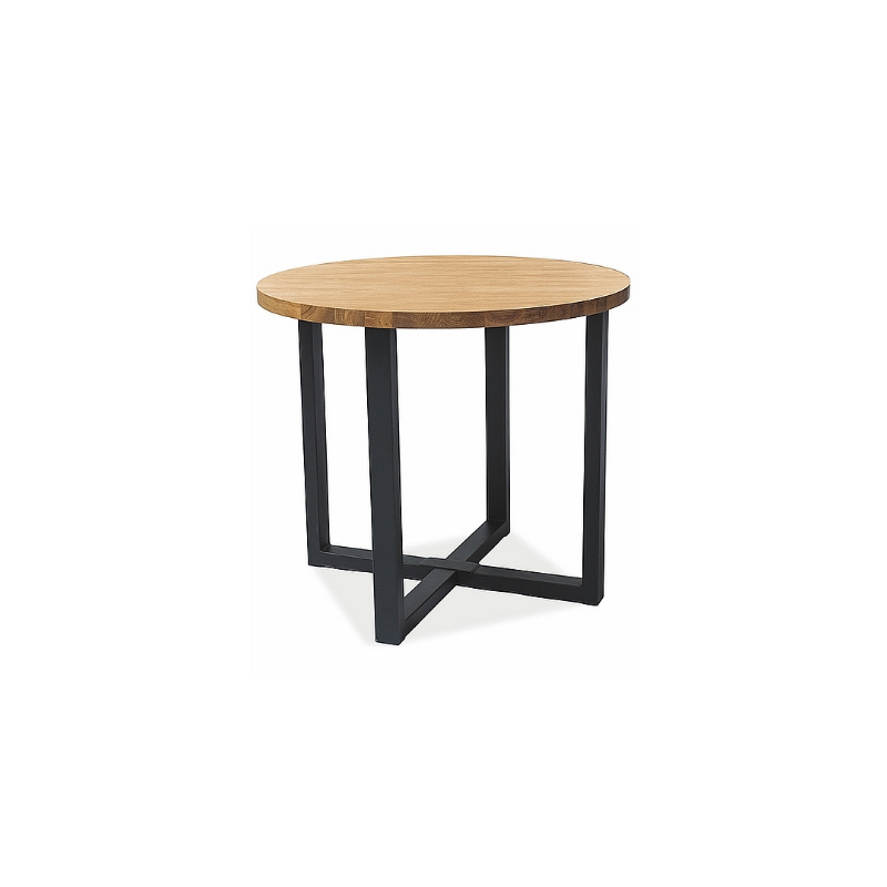 Kompaktowy stół Rolf laminat dąb/czarny fi 90
