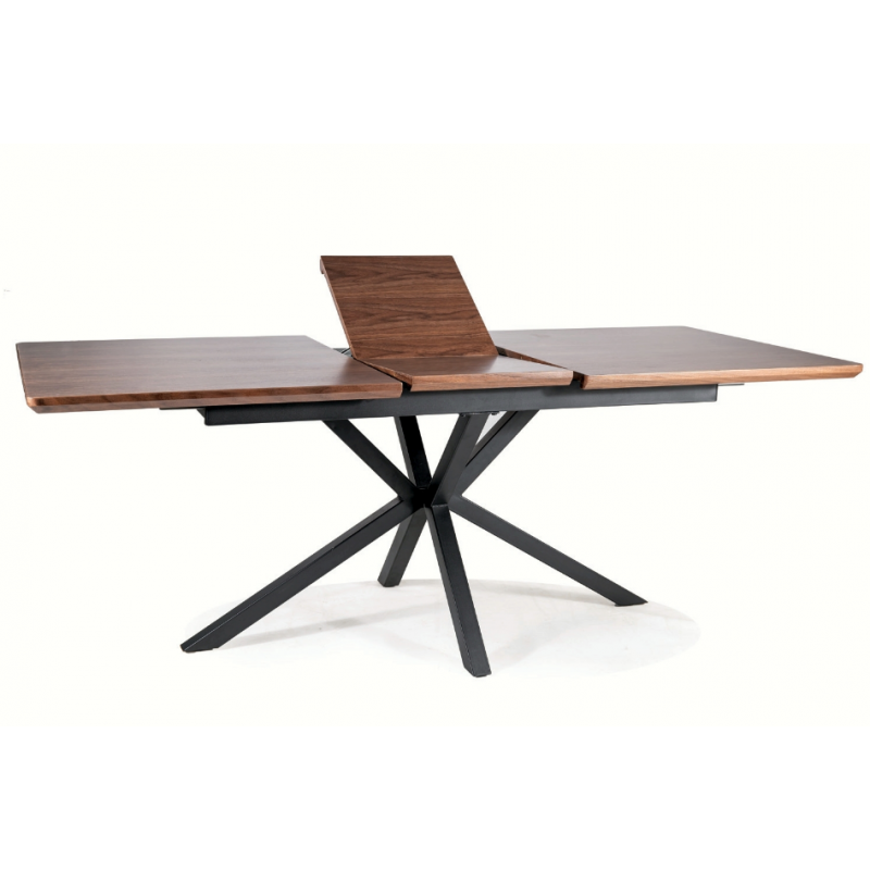 Rozkładany stół Logan orzech/czarny 160(200)x90