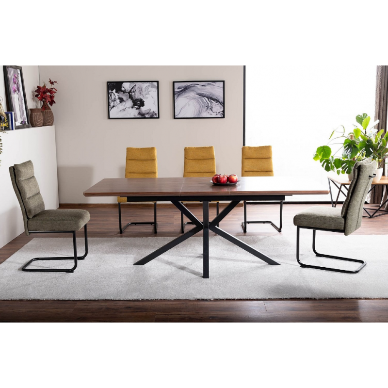 Rozkładany stół Logan orzech/czarny 160(200)x90