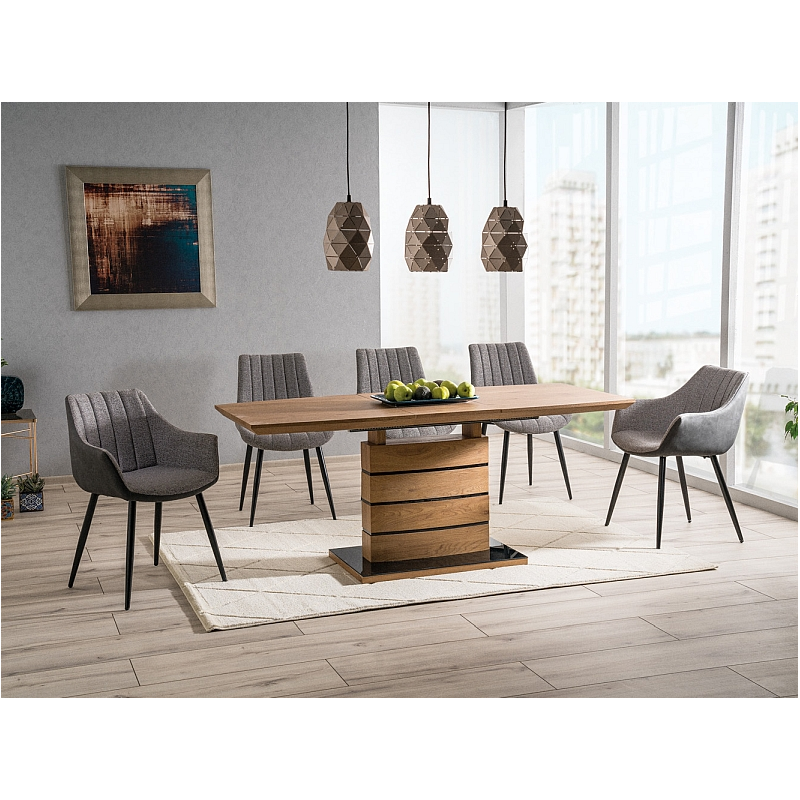 Nowoczesny rozkładany stół Leonardo dąb 140(180)x80