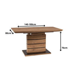 Nowoczesny rozkładany stół Leonardo dąb 140(180)x80