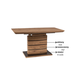 Nowoczesny rozkładany stół Leonardo dąb 140(180)x80
