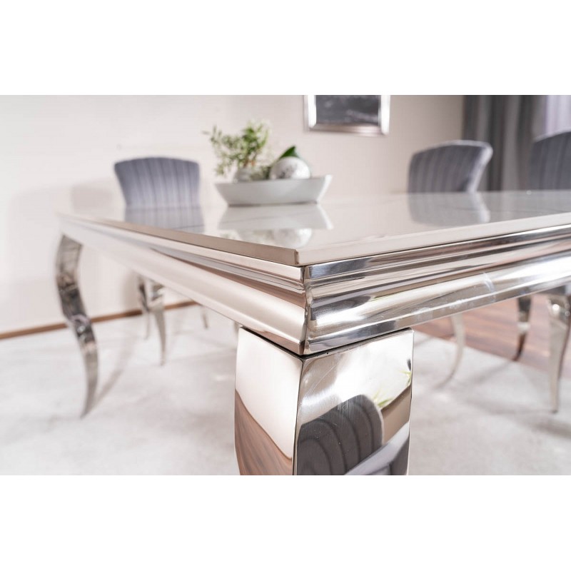 Stół Ceramiczny Prince Ceramic biały calacatta/chrom 180x90