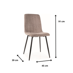 Krzesło tapicerowane Alan Brego beżowe