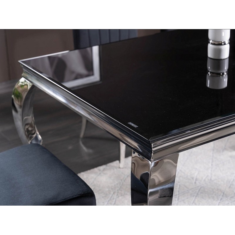 Stół Prince czarny/chrom 180x90