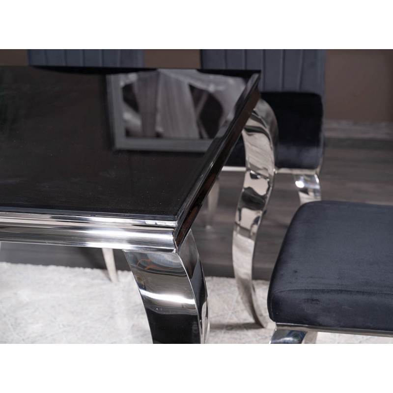 Stół Prince czarny/chrom 180x90