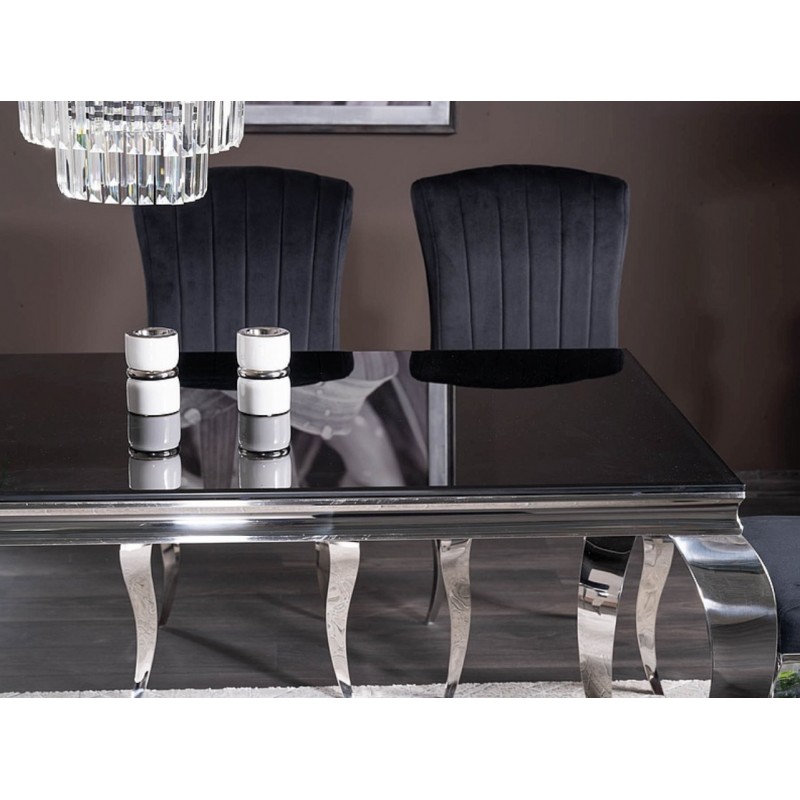 Stół Prince czarny/chrom 150x90