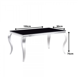 Stół Prince czarny/chrom 150x90