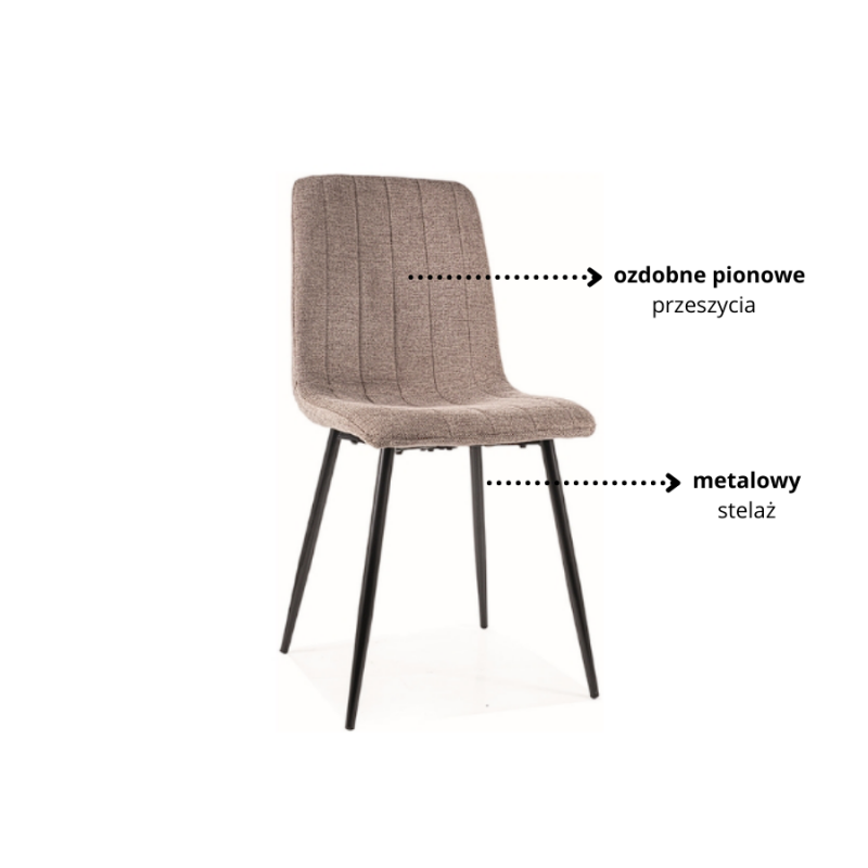 Krzesło tapicerowane Alan Brego beżowe