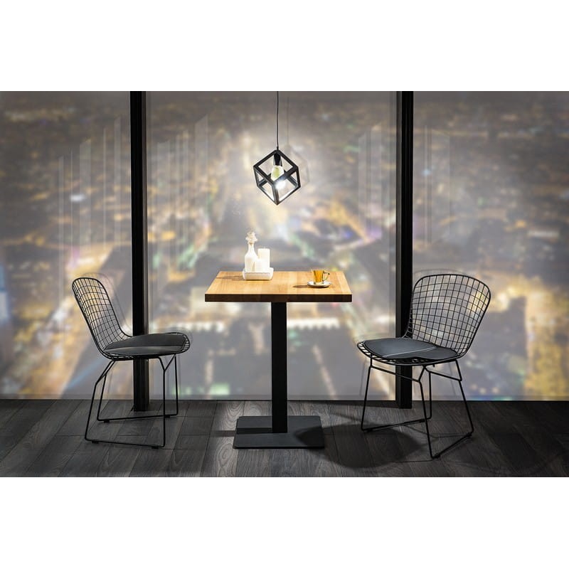 Kompaktowy stół Puro w stylu loftowym laminat dąb/czarny 80x80