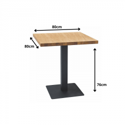 Kompaktowy stół Puro w stylu loftowym laminat dąb/czarny 80x80