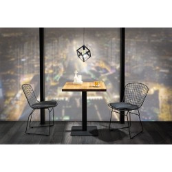 Kompaktowy stół Puro w stylu loftowym laminat dąb/czarny 70x70