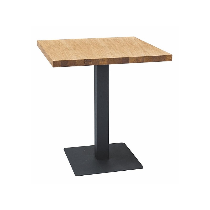 Kompaktowy stół Puro w stylu loftowym laminat dąb/czarny 60x60