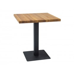 Kompaktowy stół Puro w stylu loftowym okleina naturalna dąb/czarny 80x80
