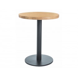 Okrągły stół Puro II w stylu loftowym laminat dąb/czarny fi 60