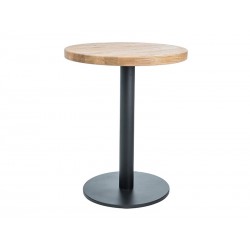 Okrągły stół Puro II w stylu loftowym laminat dąb/czarny fi 80