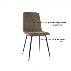 Krzesło tapicerowane Alan Brego oliwkowe