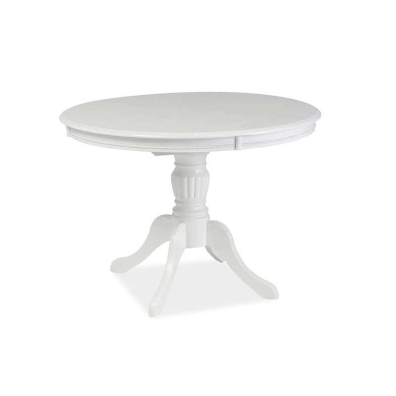 Rozkładany stół Olivia w stylu klasycznym biały 106(141)x76