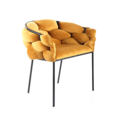Krzesło tapicerowane Norte Velvet czarny stelaż/curry Bluvel 68