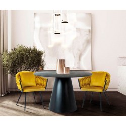 Krzesło tapicerowane Nuvo czarny stelaż/curry bluvel 68