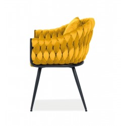 Krzesło tapicerowane Nuvo czarny stelaż/curry bluvel 68