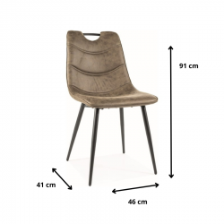 Krzesło tapicerowane mikrofibrą Aleo oliwkowe