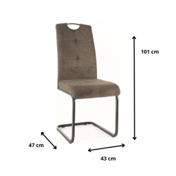 Krzesło tapicerowane na płozie Axo Brego oliwkowe