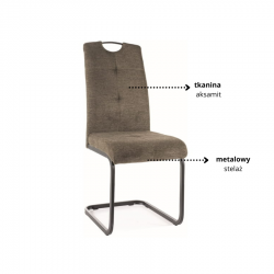 Krzesło tapicerowane na płozie Axo Brego oliwkowe