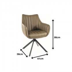 Krzesło obrotowe Azalia czarny stelaż/oliwka skóra syntetyczna