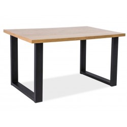 Loftowy stół Umberto okleina naturalna dąb/czarny 150x90