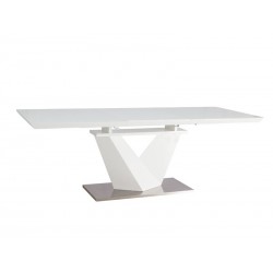 Stół rozkładany Alaras III biały/biały lakier 160(220)x90
