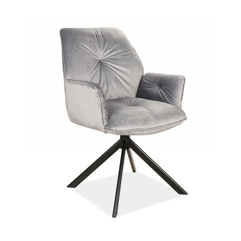 Krzesło tapicerowane Boogie II Velvet czarny stelaż/szary