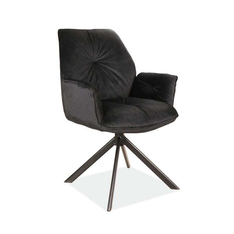 Krzesło tapicerowane Boogie II Velvet czarny stelaż/czarny