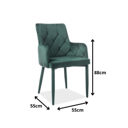 Krzesło tapicerowane Ricardo Velvet zielony Bluvel 78