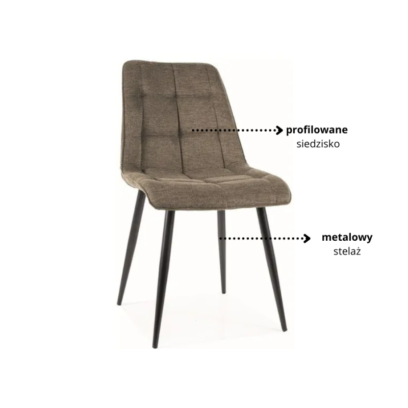 Krzesło tapicerowane Chic Brego oliwkowe