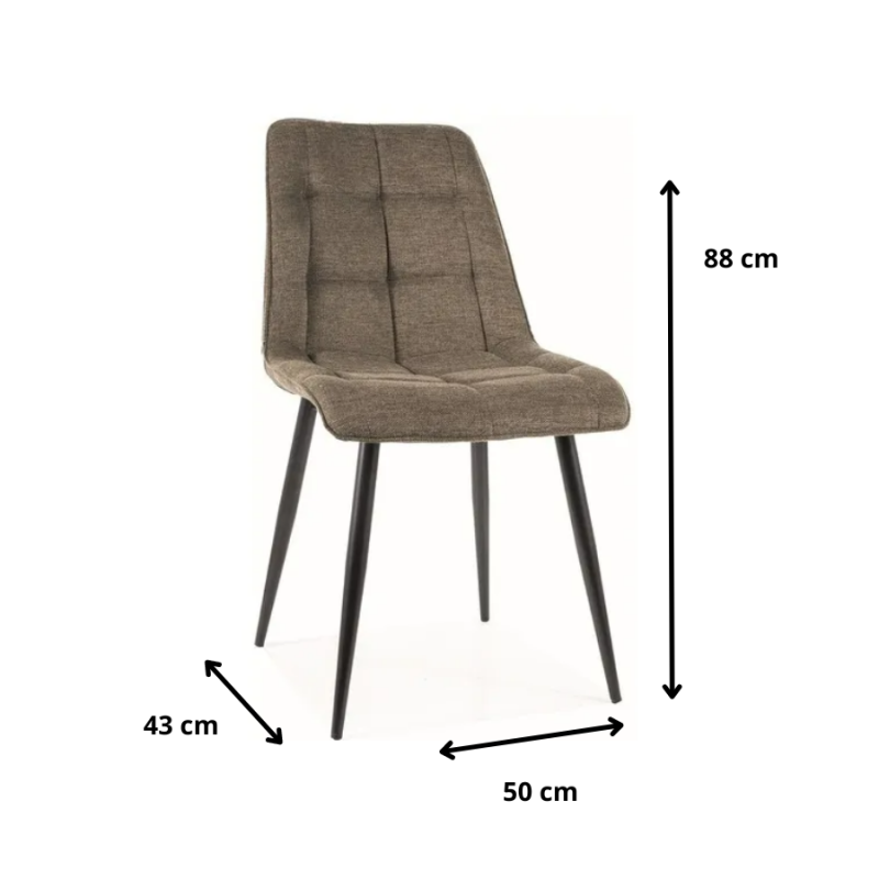 Krzesło tapicerowane Chic Brego oliwkowe